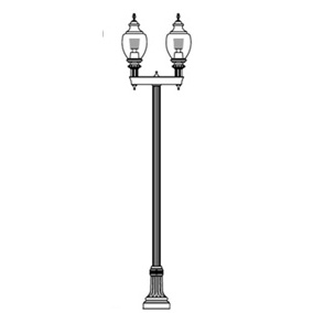 Cleveland-17 Series Base w/ Security Series Dbl Arms & Capitol 5015 Luminaires