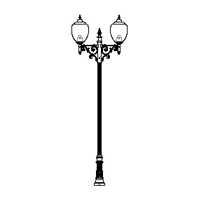 Naples:4 Series Base w/ Londonderry Series Dbl Arms & (2) A-2014 Acorn Globes