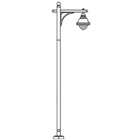 Utility:5 Series Base w/ Mission Series Single Arm & Santa Cruz Series Luminaire