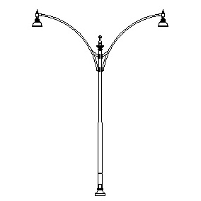 Grand Tawas 20 Series Base w/ Davenport Series Double Arm & Bayside Series Luminaires