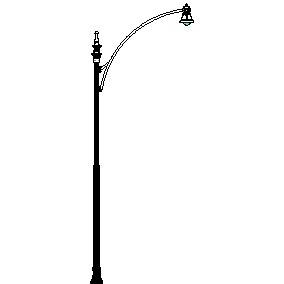 El Paso Plaza-18 Series Base w/ Davenport Series Single Arm w/ El Paso Plaza Series Short Hood Luminaire