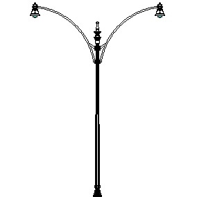 El Paso Plaza-18 Series Base w/ Davenport Series Double Arms w/ El Paso Plaza Series Short Hood Luminaires