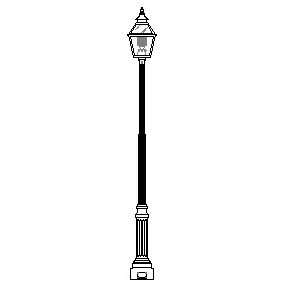 Cast Shrewsbury Series Base & Pole w/ Shrewsbury Series Luminaire