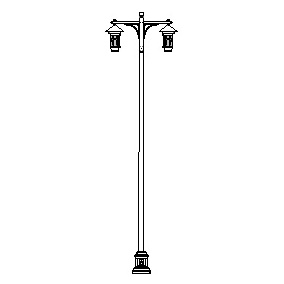 Grand Mission-24 Series Base w/ Mission Series Double Arms & Aspen Series Luminaires