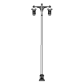 Grand Mission-24 Series Base w/ Mission Series Double Arms & Aspen Series Luminaires