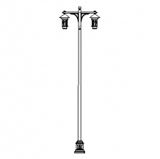 Grand Mission-24 Series Base w/ Mission Series Double Arms & Aspen Series Luminaires
