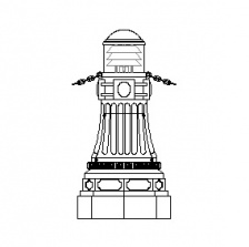 El Paso Plaza 18" Series - Bollard w Dark Sky Louvers