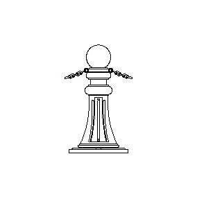 Fleur de Lis Series - Bollard w Ball Top