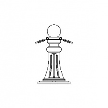 Fleur de Lis Series - Bollard w Ball Top