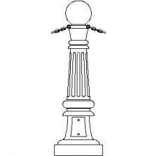 Grand Rockdale 15" Series - Bollard - Ball Top