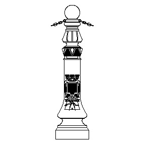 L'lle de France - Bollard w Ball Top