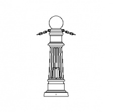 Naples 10 1/2" Series - Bollard w Ball Top