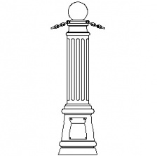 St. Charles 12" -  Bollard w Ball Top