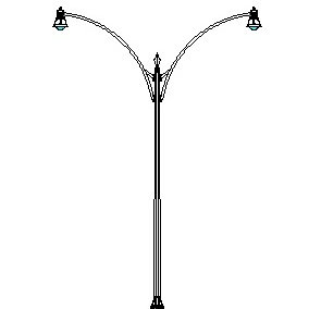Westpoint Series Base w/ Davenport Series Double Arms & El Paso Plaza Series Short Hood Luminaires