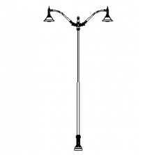 Cleveland-20 Series Base w/ Manchester Series Double Arms & Residency BC-26 Luminaire