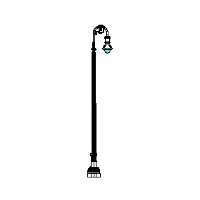 Pasadena Series Base w/ Georgian Series Single Arm w/ Boston Common-19 Luminaire
