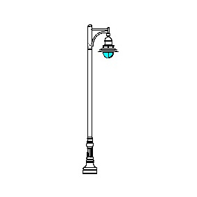 Harbor Series Base w/ Oak Park Series Single Arm & Oak Park Series Luminaire